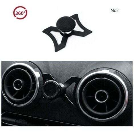 Support de téléphone de voiture pour Audi A3 S3 RS3 8V 2012-2016 Support de téléphone Support de grille d'aération 360 Rotatif GPS Support Auto Accessoires, noir--INHHUB (1/4)