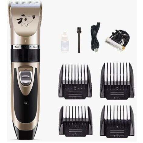 Tondeuse Chien Professionnel Poil Long Epais Animal Silencieux Rechargeable Electrique Tondeuse pour Chien et Chat Dog Clipper Kit,INHHUB (1/4)