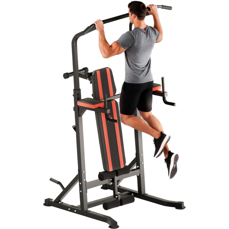 Banc Yoga Inversion Rouge SHIOUCY - Établi Inversé Tube Acier PU - Soulagement Dos Et Bien-être