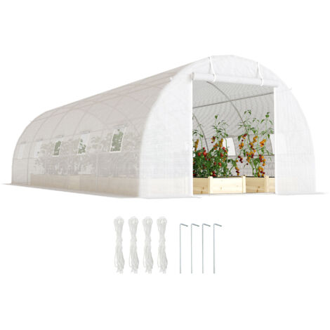 Grande serre en tunnel de 26' x 10' x 6,6' Cadre en acier de jardin Plante à graines de jardin (1/5)
