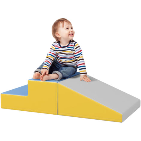Parcours motricité bébé jouets d'escalade modulable 2 briques géantes en mousse 50 x 50 x 25 cm multicolore ChiMi