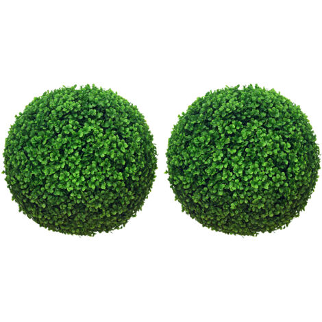 Ensemble de 2 boules en buis, plantes artificielles, plante d’intérieur avec protection UV, plante décorative, pour intérieur, extérieur, verte DaGou