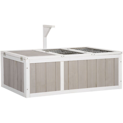 Maison enclos cage pour petit animal tortue avec 2 espaces dim. 91,5L x 61l x 33H cm - bois de sapin