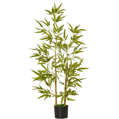 Plante artificielle d’intérieur de 120 cm en pot avec 336 feuilles, plante réaliste en faux bambou pour intérieur et extérieur (1/5)