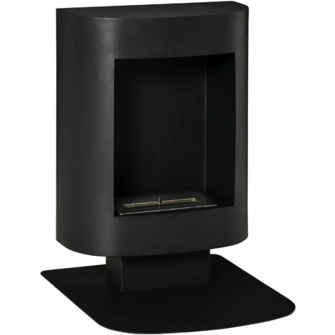 Cheminée bioéthanol avec réservoir 0,9L, durée 3h, puissance 2000W, couverture jusqu’à 20㎡, 46,5x53x65cm, noir (1/5)