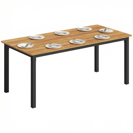 Table de jardin rectangulaire pour 6 à 8 personnes, taille 180 x 86 cm