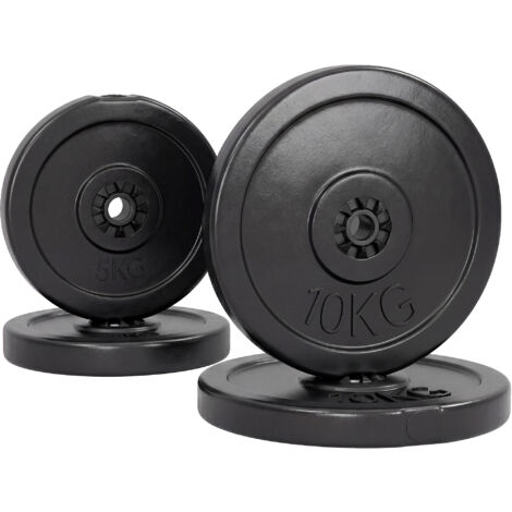 Ensemble de 4 plaques de poids, ensemble de plaques de musculation de salle de sport pour l’entraînement, noir (1/5)