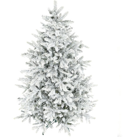 Sapin 180 cm 1207 branches ignifuges. Effet neige artificielle, base métallique pour maison et bureau. (1/5)