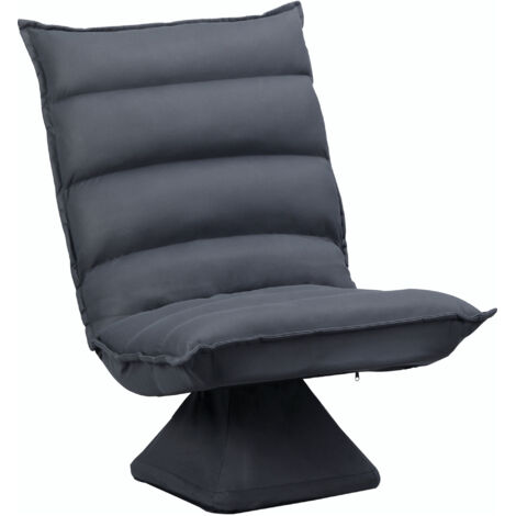 Fauteuil, siège pivotant, dossier inclinable, rembourrage souple, housse respirante, gris foncé, 62 x 70 x 95 cm (1/5)