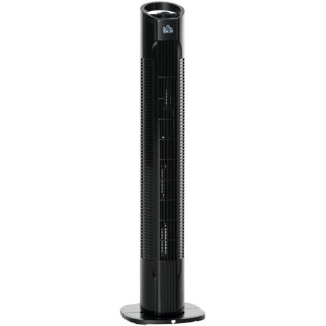 Ventilateur de colonne moderne 3 vitesses avec 70° d'oscillation poignée puissance 50W Ø 20 x 78.5 cm noir