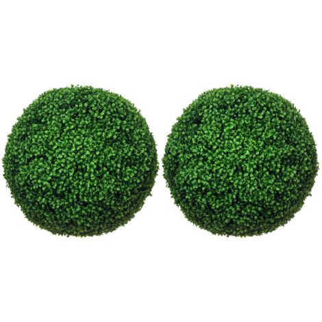 Lot de 2 boules de buis artificielles de 50 cm décoration pour intérieur ou extérieur vert