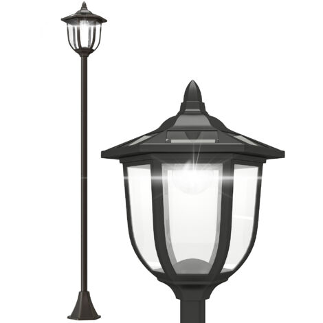 Lampadaire solaire de jardin avec 6 lampes LED et batterie solaire rechargeable avec autonomie de 6 à 8 heures Ø26,5x177cm Noir (1/5)