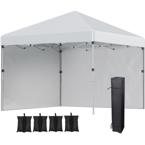 Tonnelle barnum de jardin pop-up pliant réglable en hauteur protection UV 30+ 2 parois latérales sac de transport inclus(Da) (1/5)