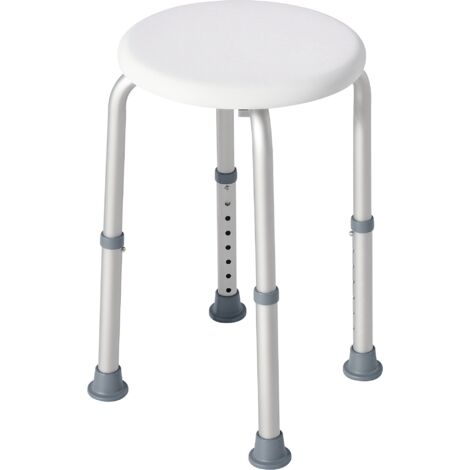 Tabouret de douche en aluminium à hauteur réglable, charge antidérapante 136 kg pour les personnes âgées et handicapées (1/5)