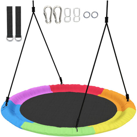 Balançoire Nid 120 Cm – Cordes Réglables 100-160 Cm – Charge 200 Kg – Enfants Et Adultes