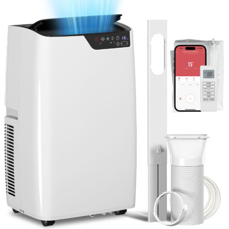 Althome – Climatiseur mobile 12000 BTU – Refroidissement 4-en-1 – Déshumidificateur 28L/jour – Contrôle WiFi – Silencieux 52 dB