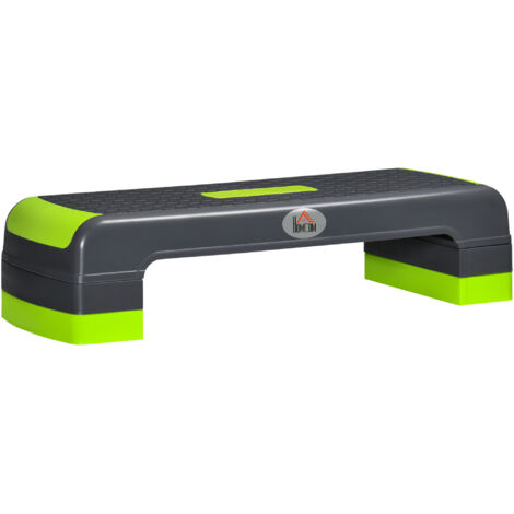 Plateforme de marche pour le sport et la gymnastique avec hauteur réglable en 10/15/20 cm Charge 150 kg 78x28x20 cm Gris et vert (1/5)