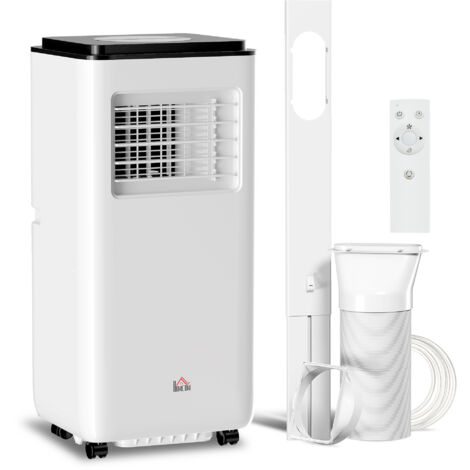 Climatiseur portable 750W avec 5 modes et 2 vitesses, plastique et acier, 33x28x70,4 cm, blanc
