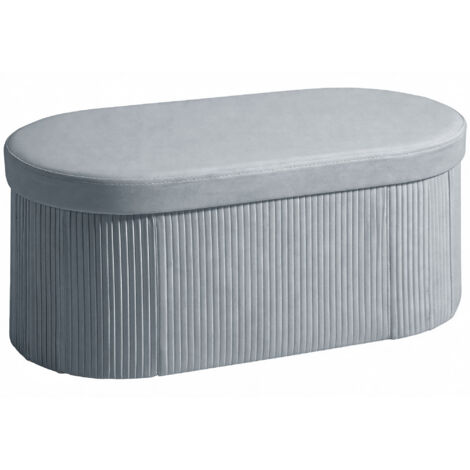 Banc de rangement en puff pliant 72 L 76x38x35 cm Rembourré en velours gris foncé (1/5)