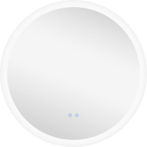 Miroir rond de salle de bain avec lumières LED 70x70cm Miroir anti-embuement 3 lumières couleur Fonction mémoire Interrupteur tactile (1/5)
