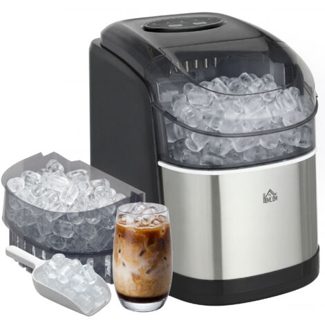 Machine à glace auto-nettoyante 9 cubes en 6 à 12 minutes, PP et acier inoxydable, 24,2x35,3x33 cm, noir (1/5)