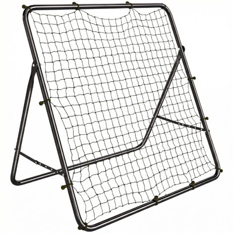 Profil rebondissant pliable Football Rebondeur à angle réglable 5 niveaux avec tube en acier 120x73x112 cm noir (1/5)
