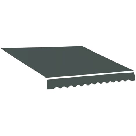 Toit de remplacement pour auvent 382x240 cm toile pour auvent avec ourlet Étanche UV pour patio Gray (1/5)