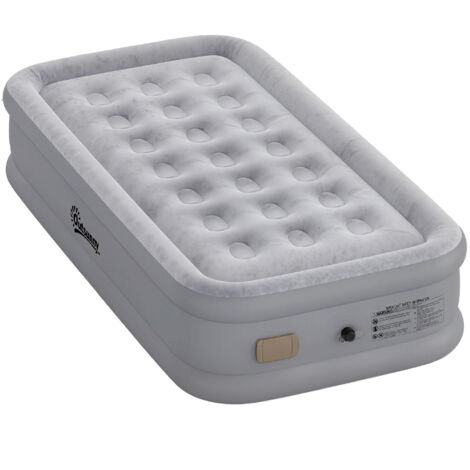 Matelas gonflable simple pliable avec pompe gonflée 3 min dégonflé 2 min charge de sac 200 kg 190x97x39 cm Gris (1/5)