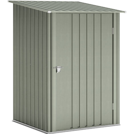 Porte-outils en acier galvanisé pour abri de jardin, porte articulée, 100x104x160 cm, argent (1/5)