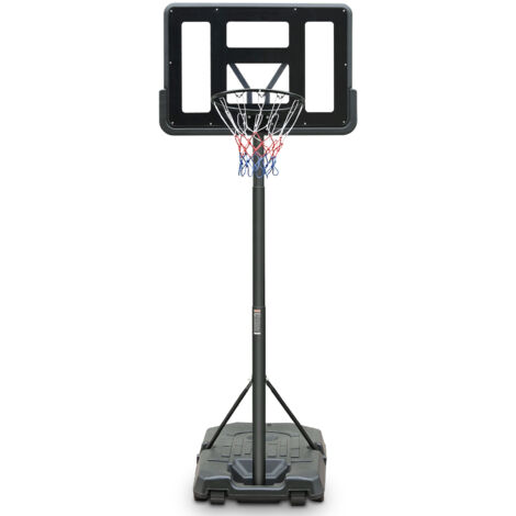 Panier de basket hauteur ajustable 198,12 à 304,8cm panneau PVC résistant,filet anti-intempéries et support triangulaire pour tous âges.