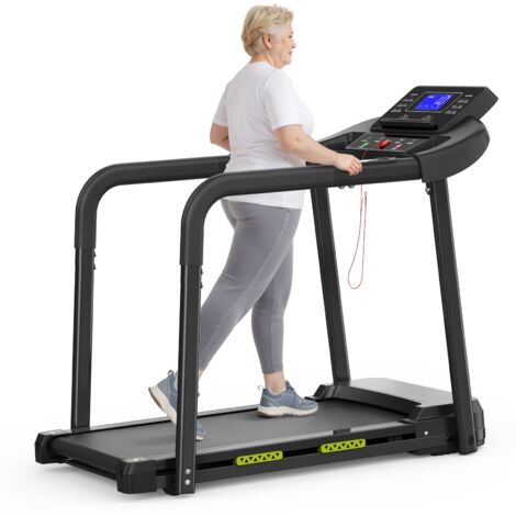 Tapis de marche pliable pour seniors structure stable,grand écran LED et longue rampe d’équilibre,capacité de charge maximale de 135 kg.