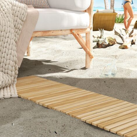 Chemin de jardin de 120 cm,voie de circulation imperméable,marche décorative en sapin en bois pour le balcon du jardin nature