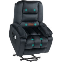 Fauteuil releveur électrique fauteuil de relaxation inclinable 8 points de massage vibrants 85 x 94 x 107 cm noir