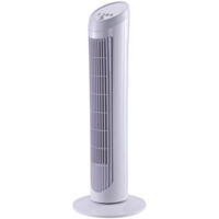 Ventilateur pivotant 45 W à 3 vitesses, ventilateur à piédestal en plastique ABS, 27x27x75 cm, blanc