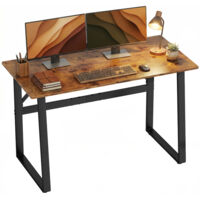 Bureau industriel 120x60x76 cm Table d’ordinateur Pieds en acier pour bureau à domicile Étude Rustique marron