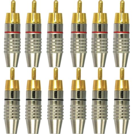 12Pcs RCA Connecteur Male,Connecteurs Audio vidéo RCA,RCA Terminal connecteur Audio,RCA connecteur à souder,Connecteurs RCA Plug Jack (1/5)