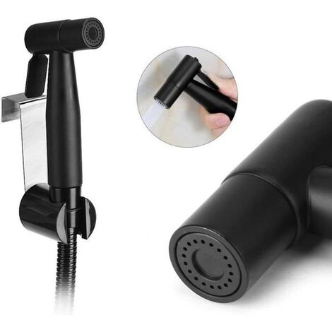 Basetbl – Douchette WC hygiénique en acier inoxydable noir – Économie d'eau – Nettoyage efficace pour salle de bain moderne (1/4)