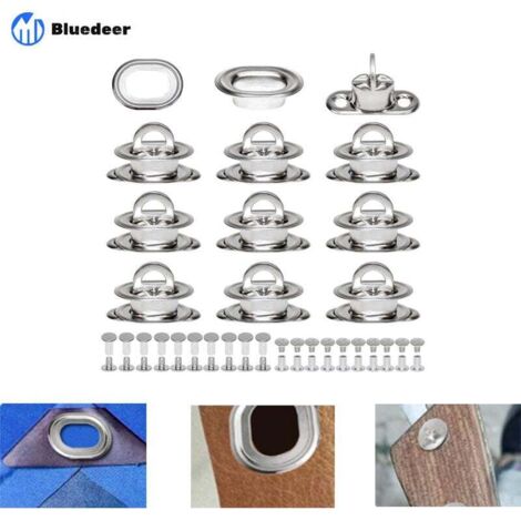 Ovales Twist Verrouiller en Laiton Nickelé Tourniquet Bache avec Contre-rivure et Rivet pour Accessoires DIY Craft à Main en Cuir Sac Matériel -