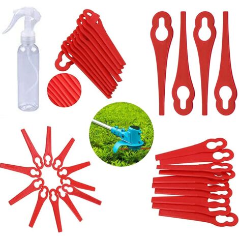 Lot de 150 Lames en Plastique de Rechange pour Coupe Bordure Florabest LIDL, Lames de Coupe en Plastique de Remplacement, Lames de Grass Trimmer Brush Cutter, Gros Trou 10mm Petit Trou 5mm (10X5mm) (1/5)