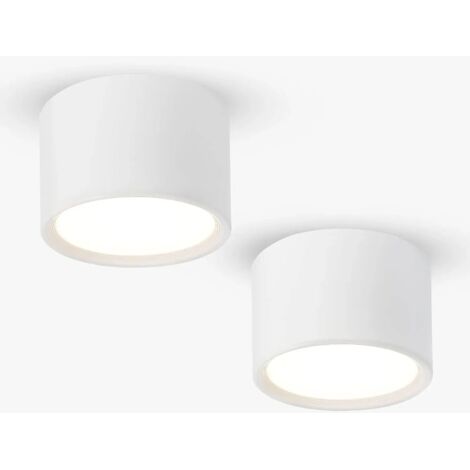 Memkey – Spot plafond LED blanc chaud 3000K 12W – Lot de 2 – Luminaire Ø140mm pour salon, cuisine, chambre – Aluminium résistant à l'usure (1/5)