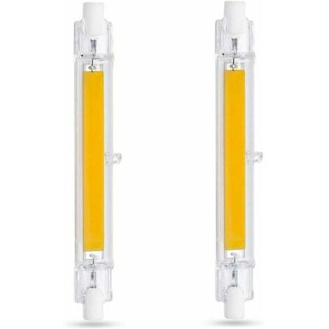 Ampoule LED R7S 118mm 10W Blanc Froid 6000K, 1000LM, Équivalent Lampe Halogène R7S J118 80W 100W, Dimmable, Ampoule R7S 118mm Slim COB LED pour Applique Murale/Lampadaire, lot de (1/5)