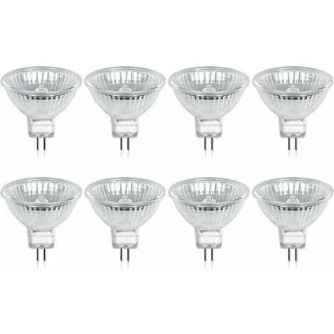 Ampoule Halogène GU5.3 MR16 35W 12V Blanc Chaud 2800K Dimmable, Couvercle en Verre 400 Lumens 2 Broches Spot de Remplacement, Paquet de (1/5)