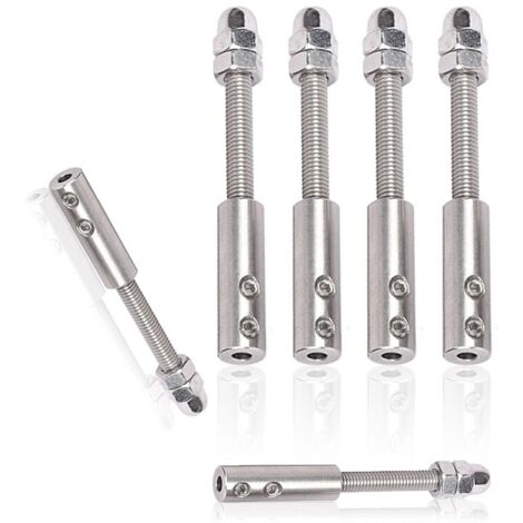 6 Pièces Tendeur Cable Inox pour Cable Inox 4mm, Vis de borne de câble métallique, En acier inoxydable, pour la fixation de la tensionTendeur de Câble Métallique (1/5)