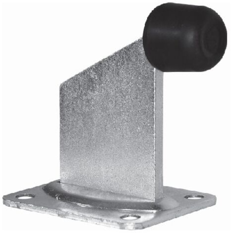 Deco Fer Forge – Butée de portail à visser – Acier avec tampon en caoutchouc – Hauteur 94mm – Longueur 100mm – Fixation sur platine silencieuse (1/3)
