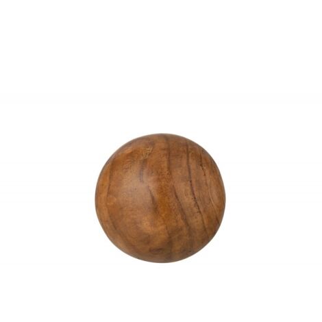 Les Tendances – Balle décorative en bois massif marron D 15 cm – Élégance artisanale – Fabrication européenne – Poids 0.6 kg
