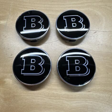 Brabus Mercedes 75mm Radnabenkappen, 4er-Set, kompatibel mit ABCESG, CLA, CLS, SLK, ML und AMG Modellen. (1/3)