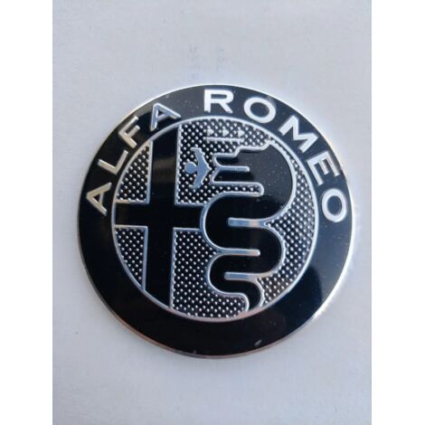 Alfa Romeo Embleme, 74 mm, schwarz und silber, GT, 147, 159, Mito, Giulietta, Motorhaube