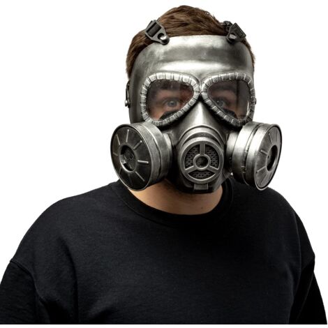 Schwarze taktische Gasmaske – Atemschutzmaske im Militärstil für den Gesichtsschutz im Freien