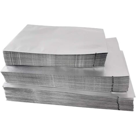 100 flache silberne Mylar-Beutel, Aluminiumverpackung, Großpackungsbeutel für Lebensmittel, 9 x 13