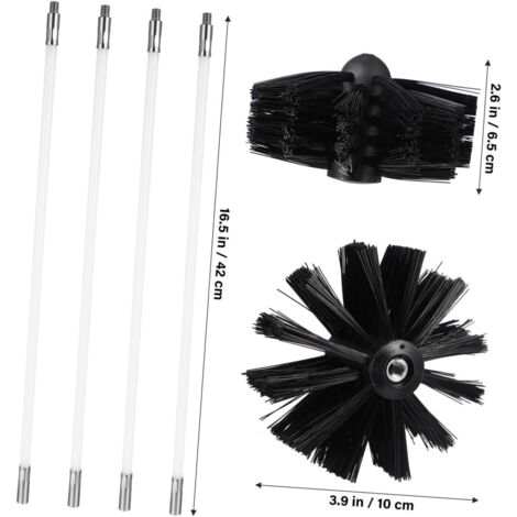 TEHAUX Trocknerentlüftungsreinigungsset (4-teilig), 40 cm (16 Zoll) flexible Nylon-Schornsteinbürste mit Bohrmaschinenaufsatz für die einfache Reinigung zu Hause (1/5)